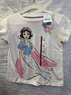 Snow White Graphic Tee - White with Pink & Blue